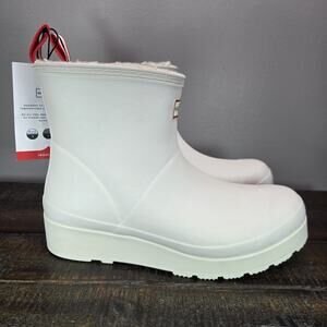 NEW Hunter Play Boots Short Womens Size 10 Insulated Rain Boots Waterproof White
